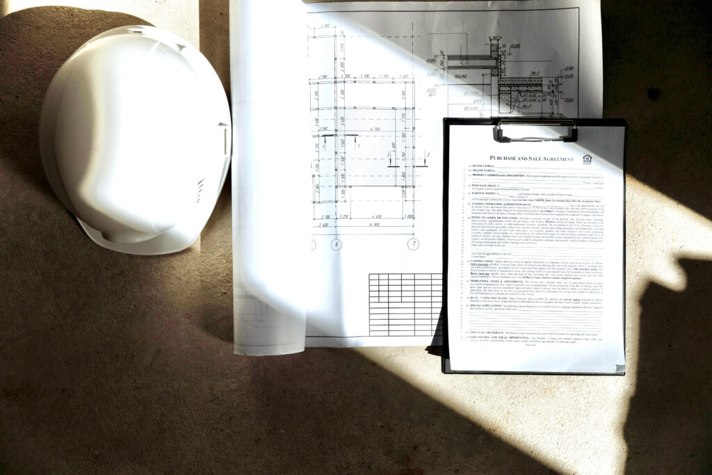 Real estate deal analysis blueprint contract and construction planning